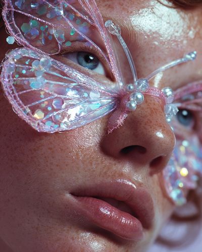 Butterfly Mask Portrait Poster. poster print