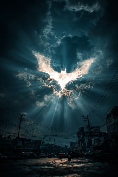 Batman Symbol in the Sky — Dark Art Print. poster print