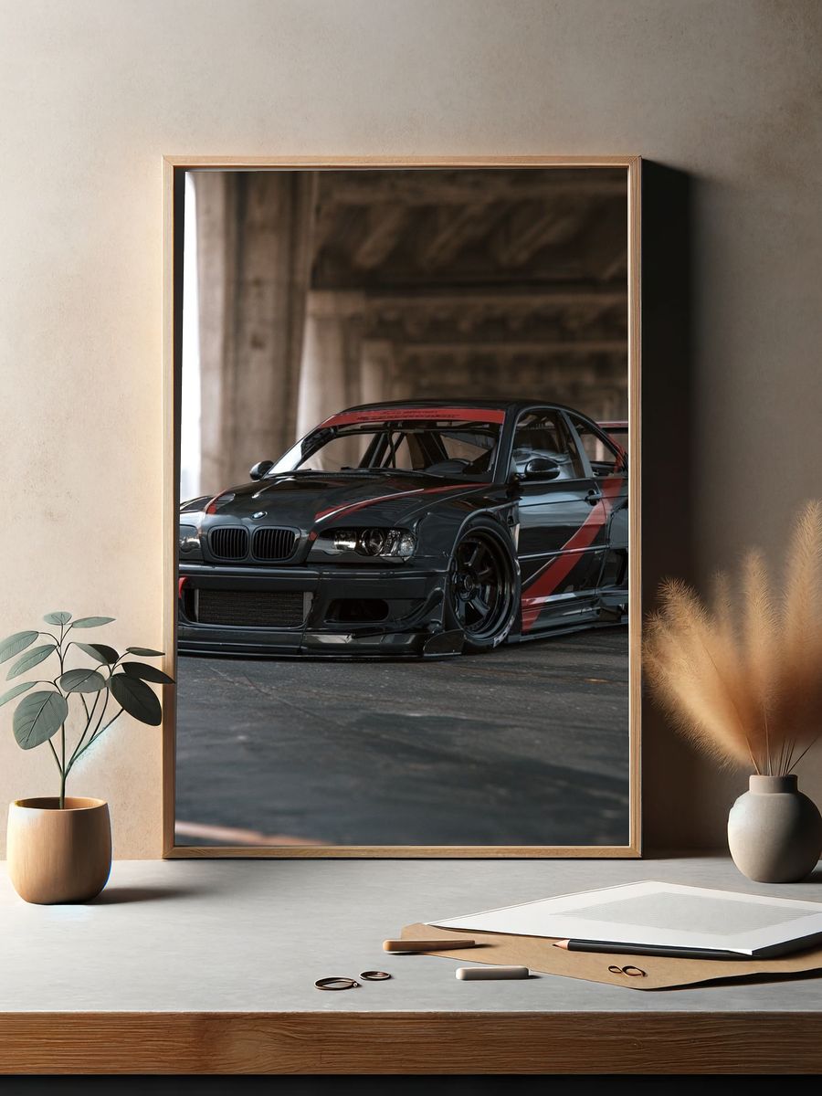 BMW Drift Car Photography Poster. — room view 2