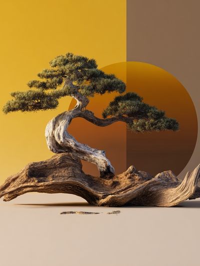 Bonsai Driftwood Minimalist Print.