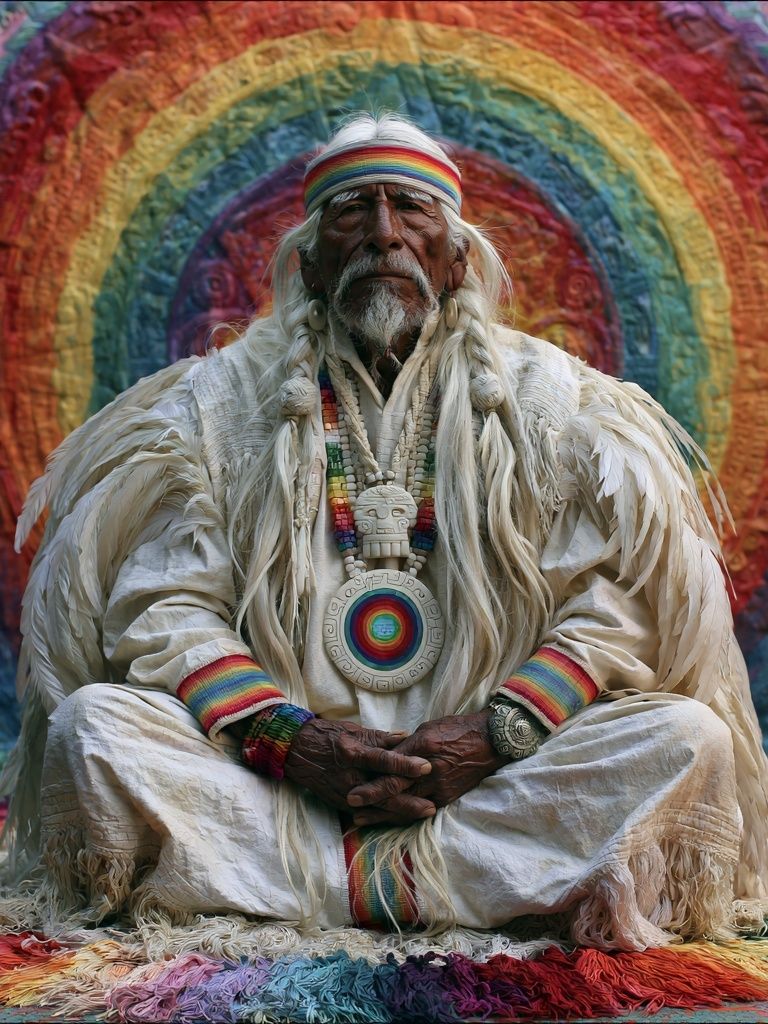 Rainbow Shaman Portrait Poster. poster detail
