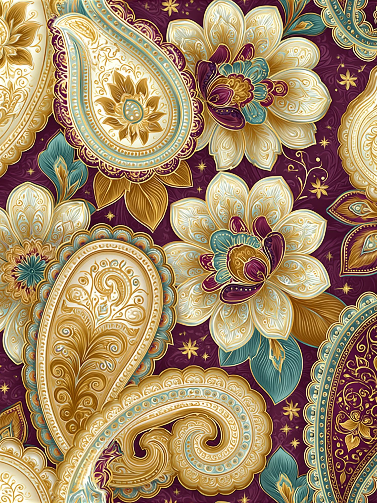 Ornate Paisley Floral Poster. poster — bohemian art