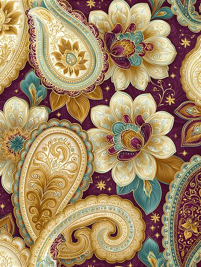 Ornate Paisley Floral Poster. poster