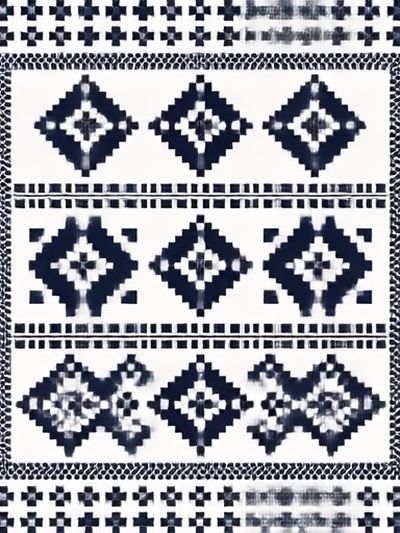Geometric Indigo Pattern Poster. poster