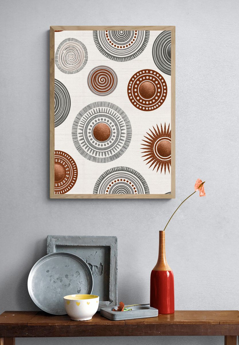 Boho Circle Pattern Print. — room view 3