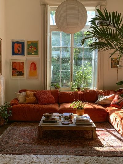 Sunlit Boho Living Room Poster. poster