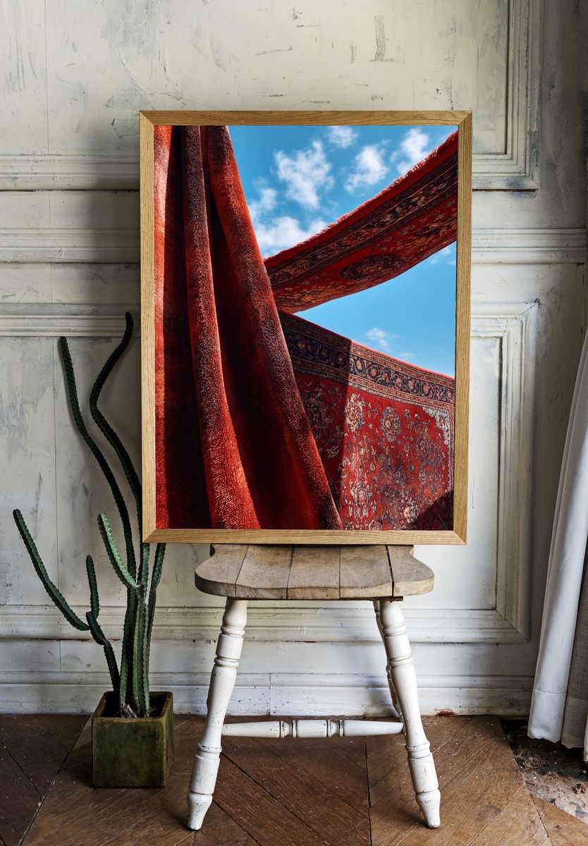 Red Persian Rugs Sky Poster. room preview