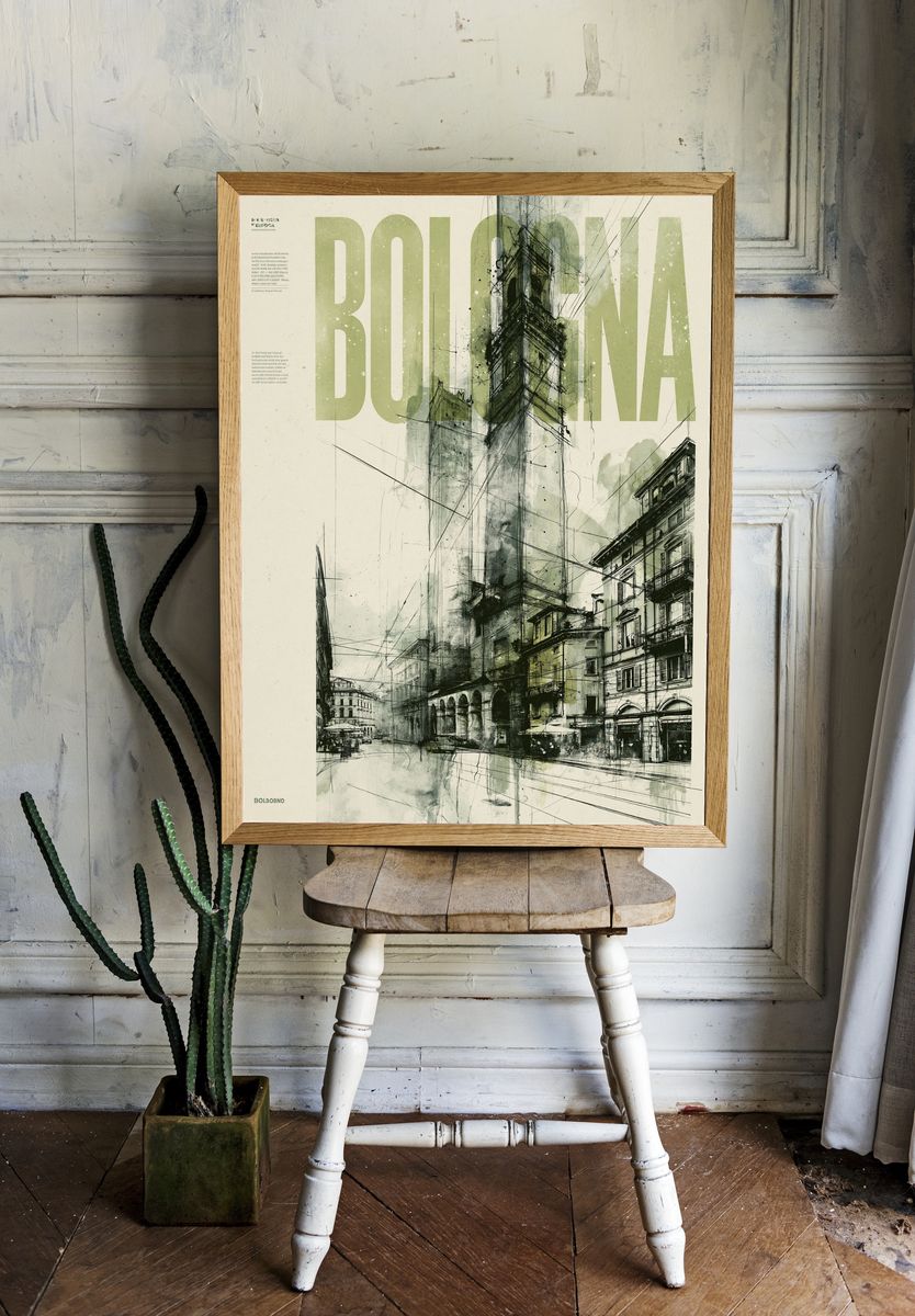 Bologna Urban Sketch Poster. — room view 1