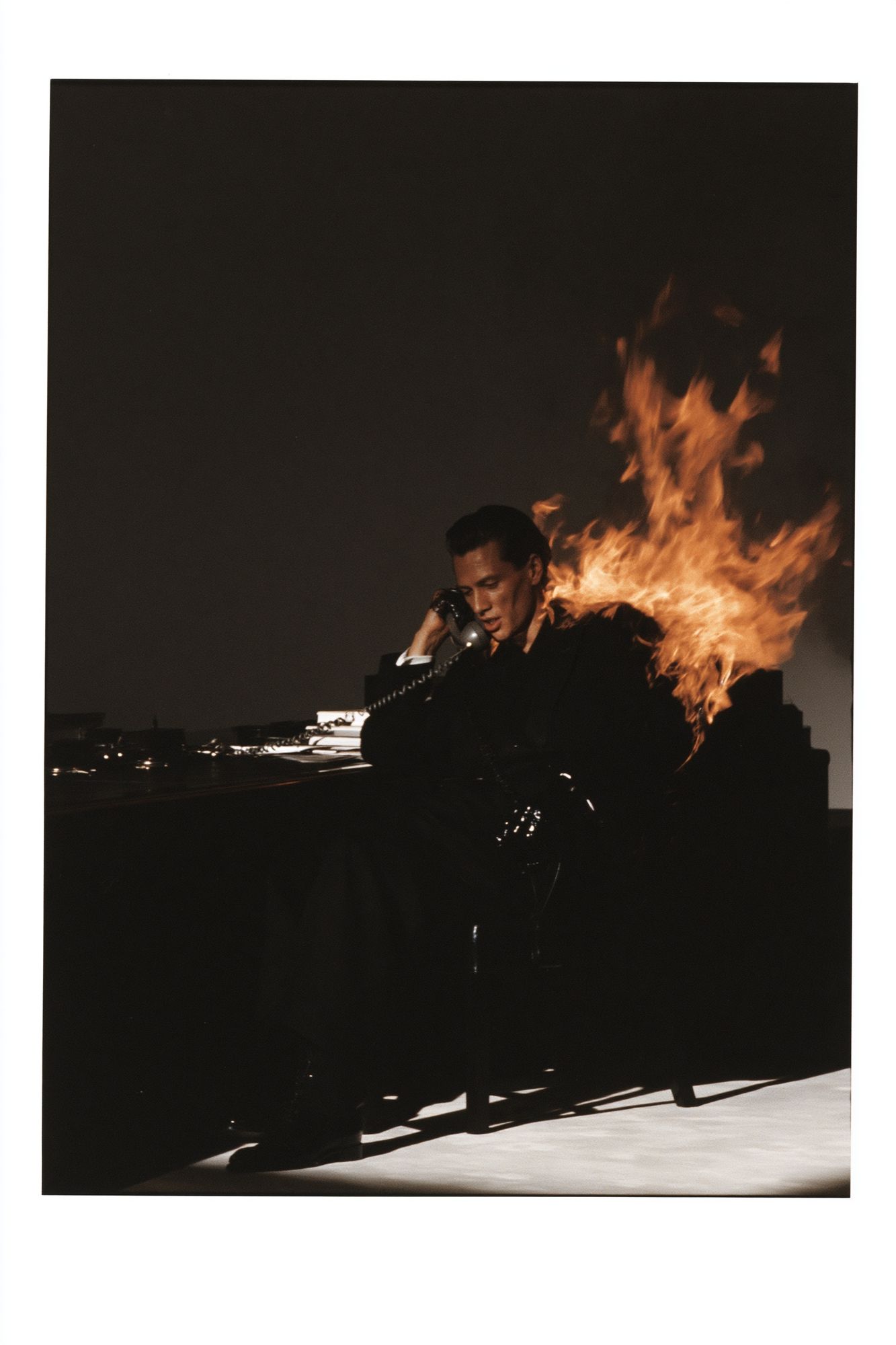 Burning Office Portrait Poster. poster — photography art