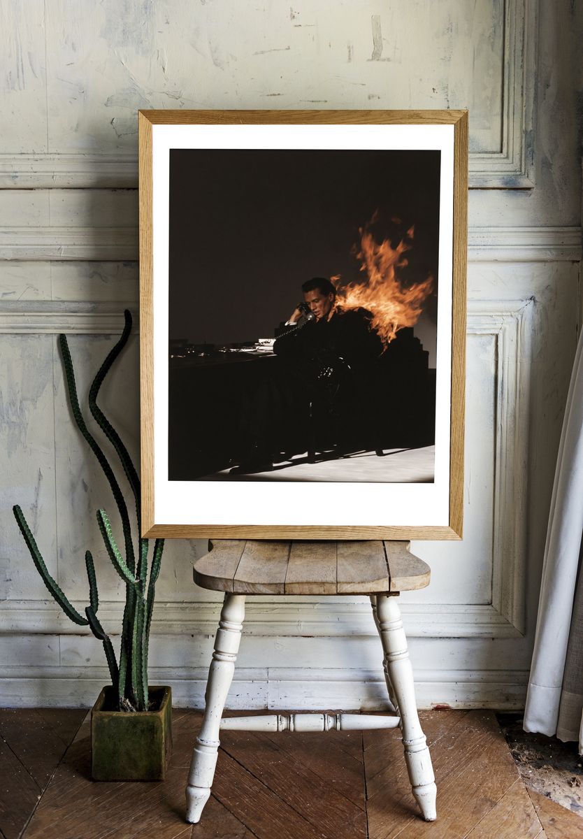 Burning Office Portrait Poster. — room view 1