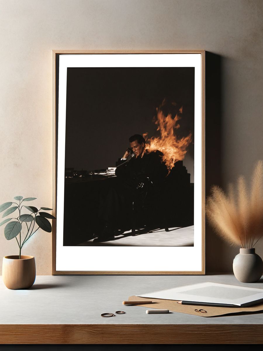 Burning Office Portrait Poster. — room view 2