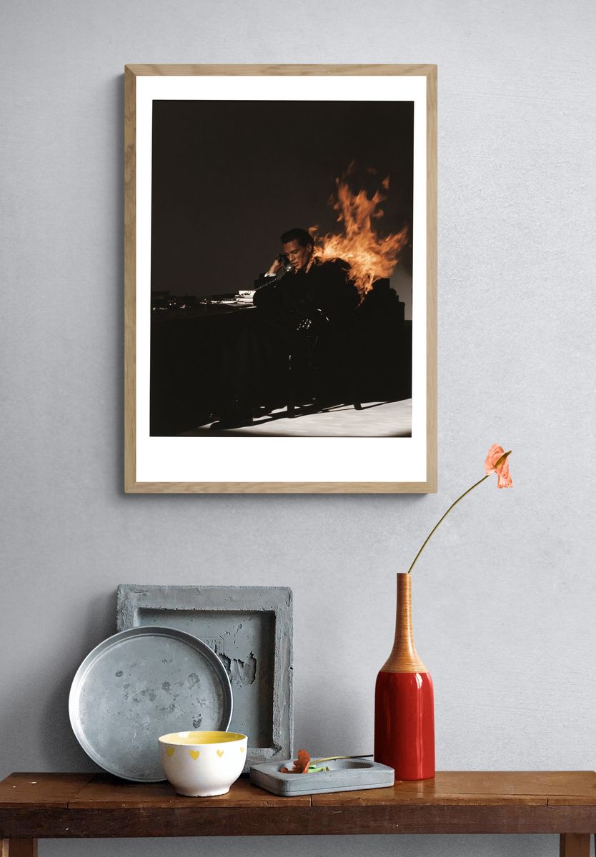 Burning Office Portrait Poster. — room view 3