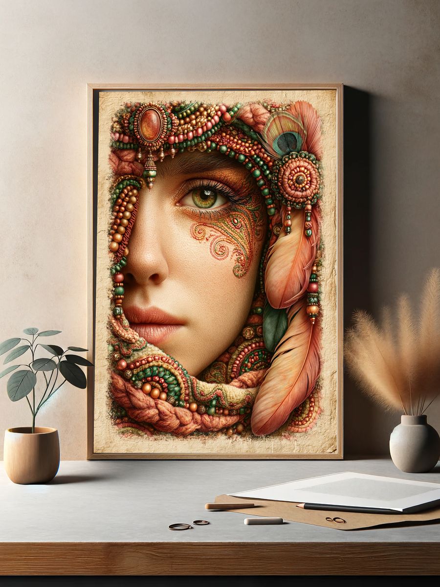 Bohemian Portrait Print. — room view 2