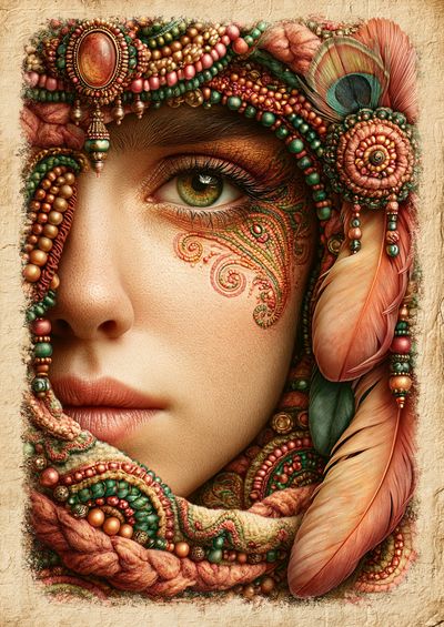 Bohemian Portrait Print. poster