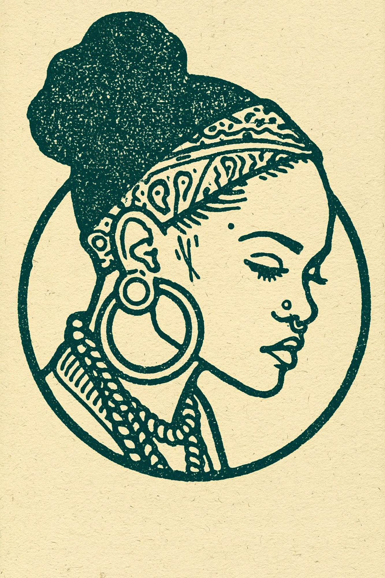 Bohemian Woman Portrait Print. poster detail
