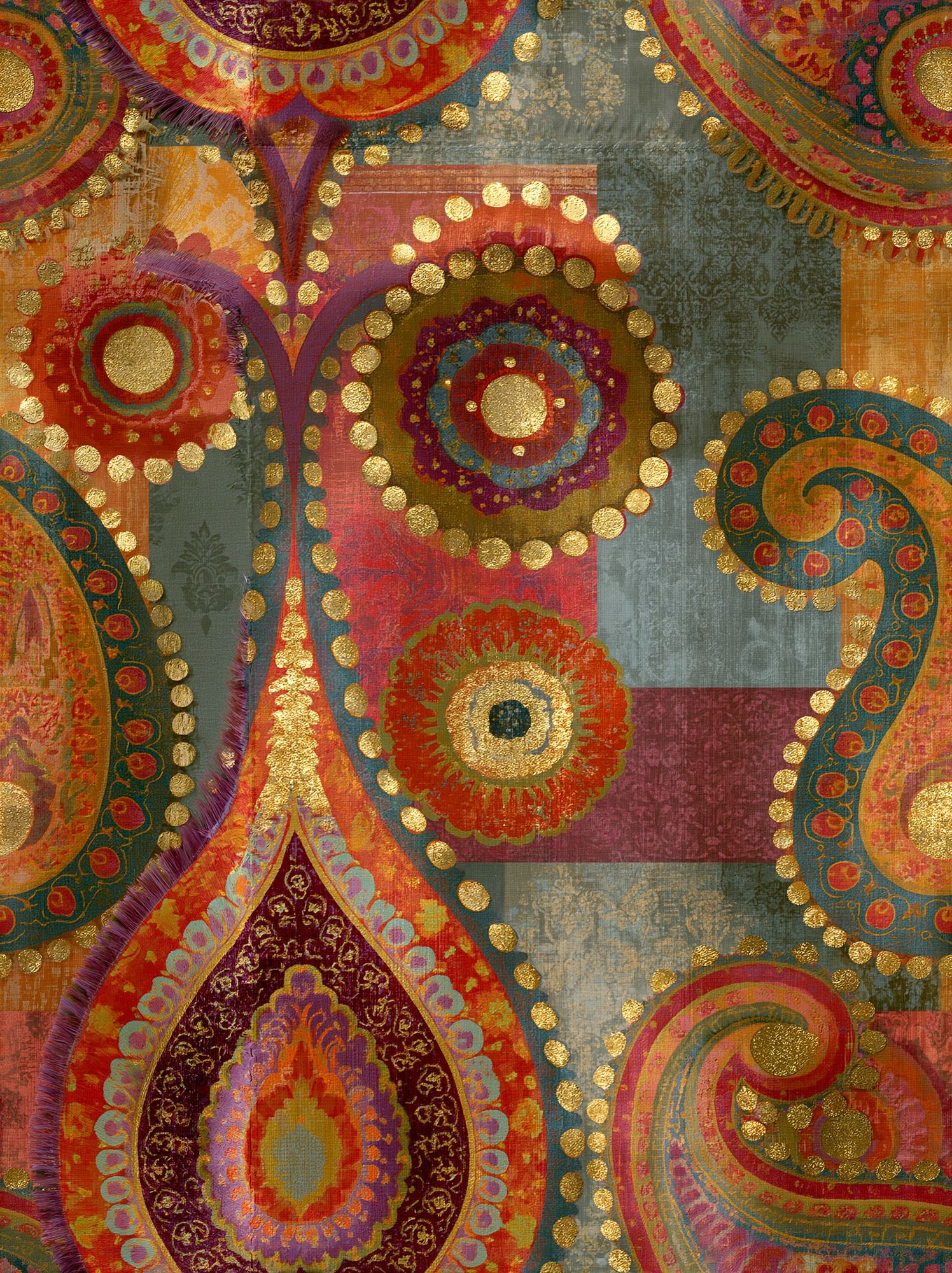 Ornate Paisley Mosaic Poster.