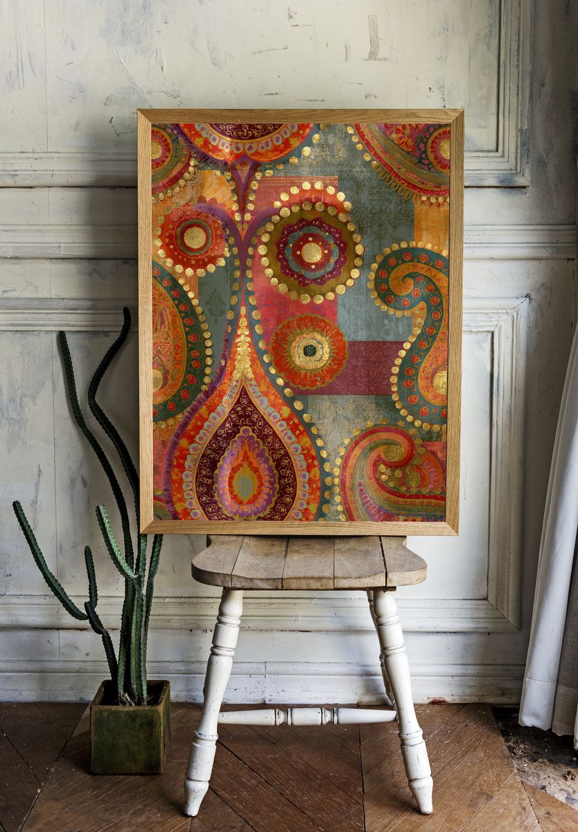 Ornate Paisley Mosaic Poster. room preview