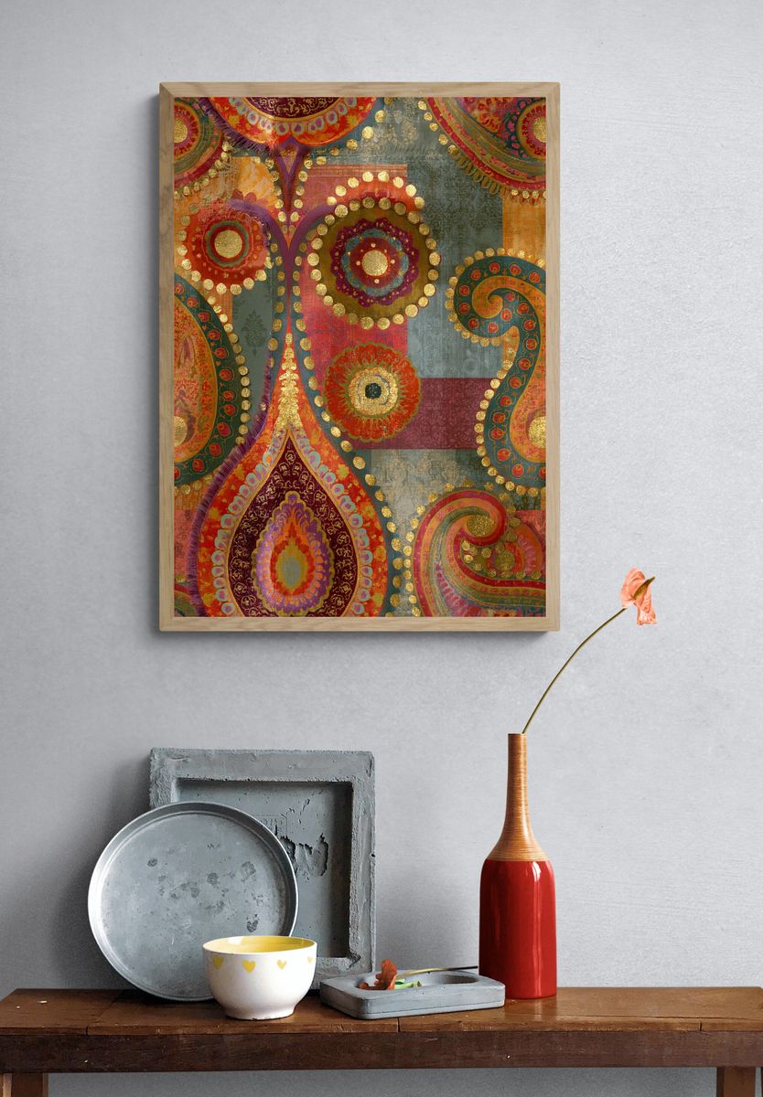 Ornate Paisley Mosaic Poster. — room view 3