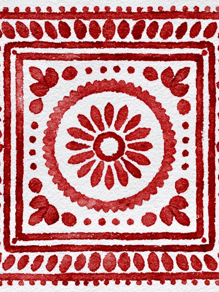 Red Floral Pattern — Bohemian Print.
