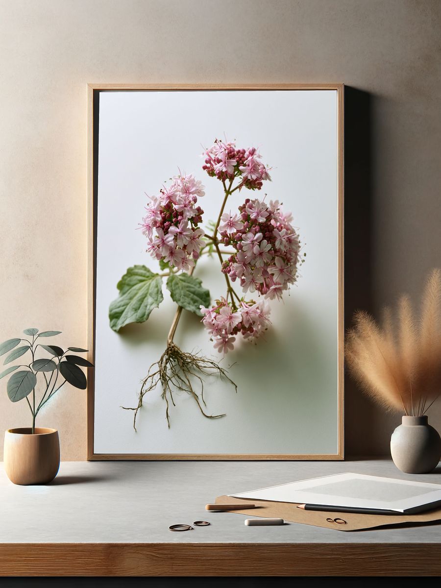 Pink Geranium Botanical Print. — room view 2