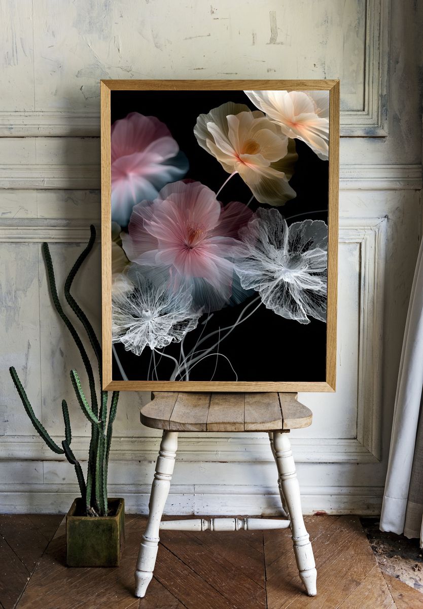 Ethereal Floral Bloom Print. — room view 1