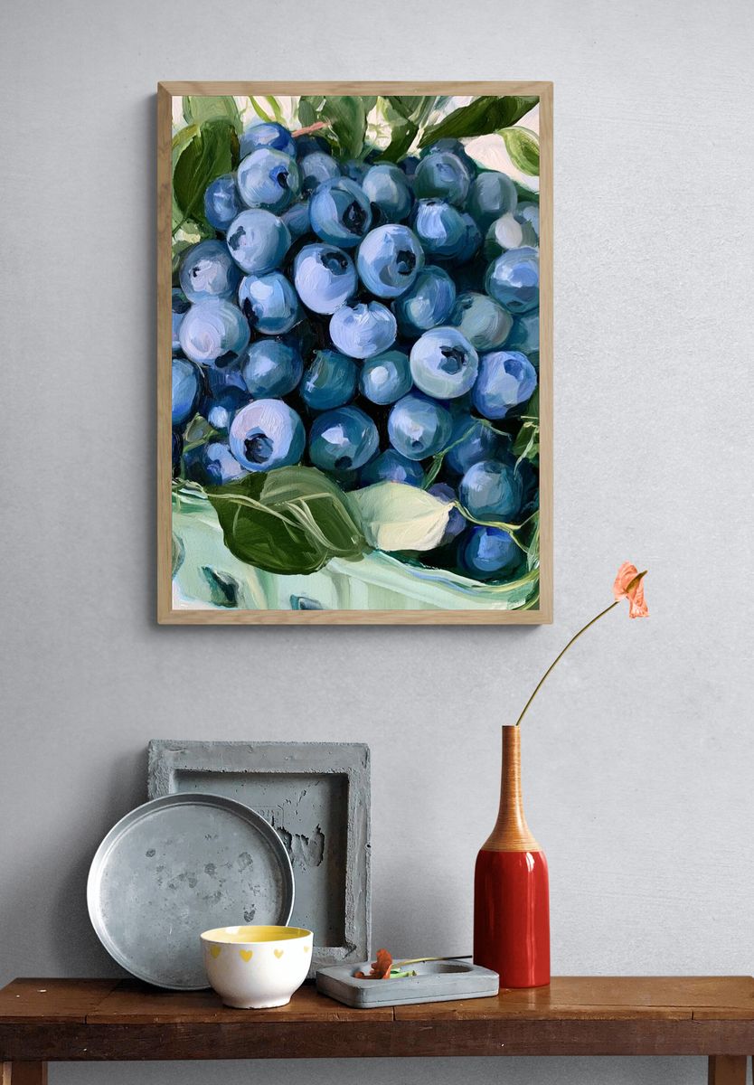Blueberries Still Life Print. — room view 3