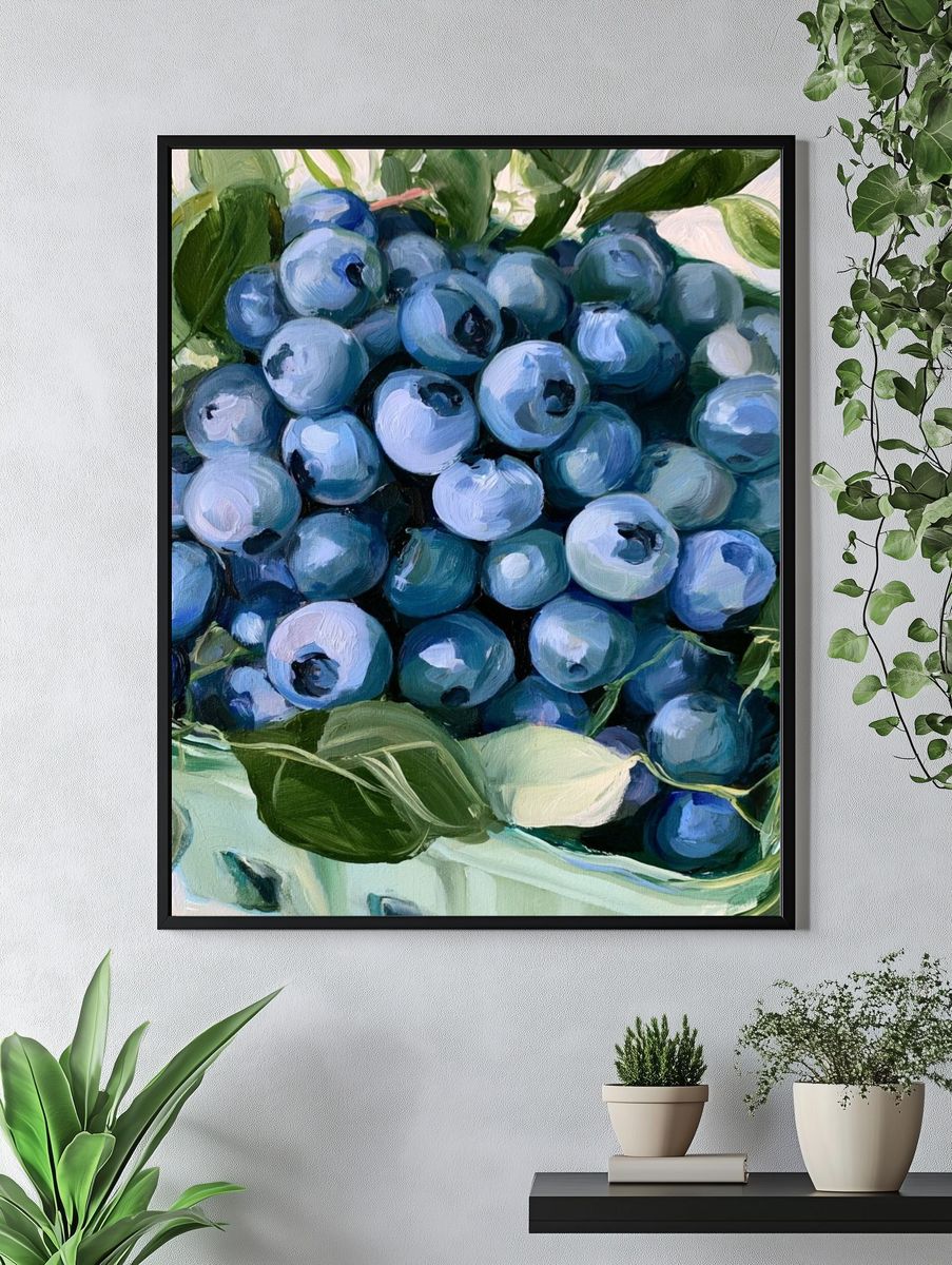 Blueberries Still Life Print. — room view 4