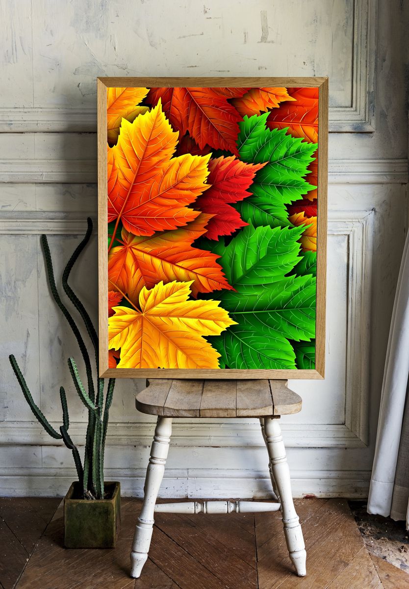 Autumn Maple Leaves Botanical Print. — room view 1