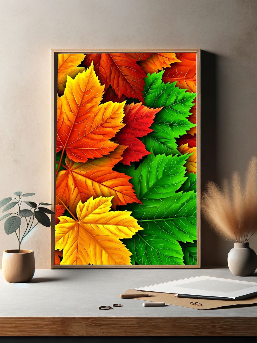 Autumn Maple Leaves Botanical Print. — room view 2