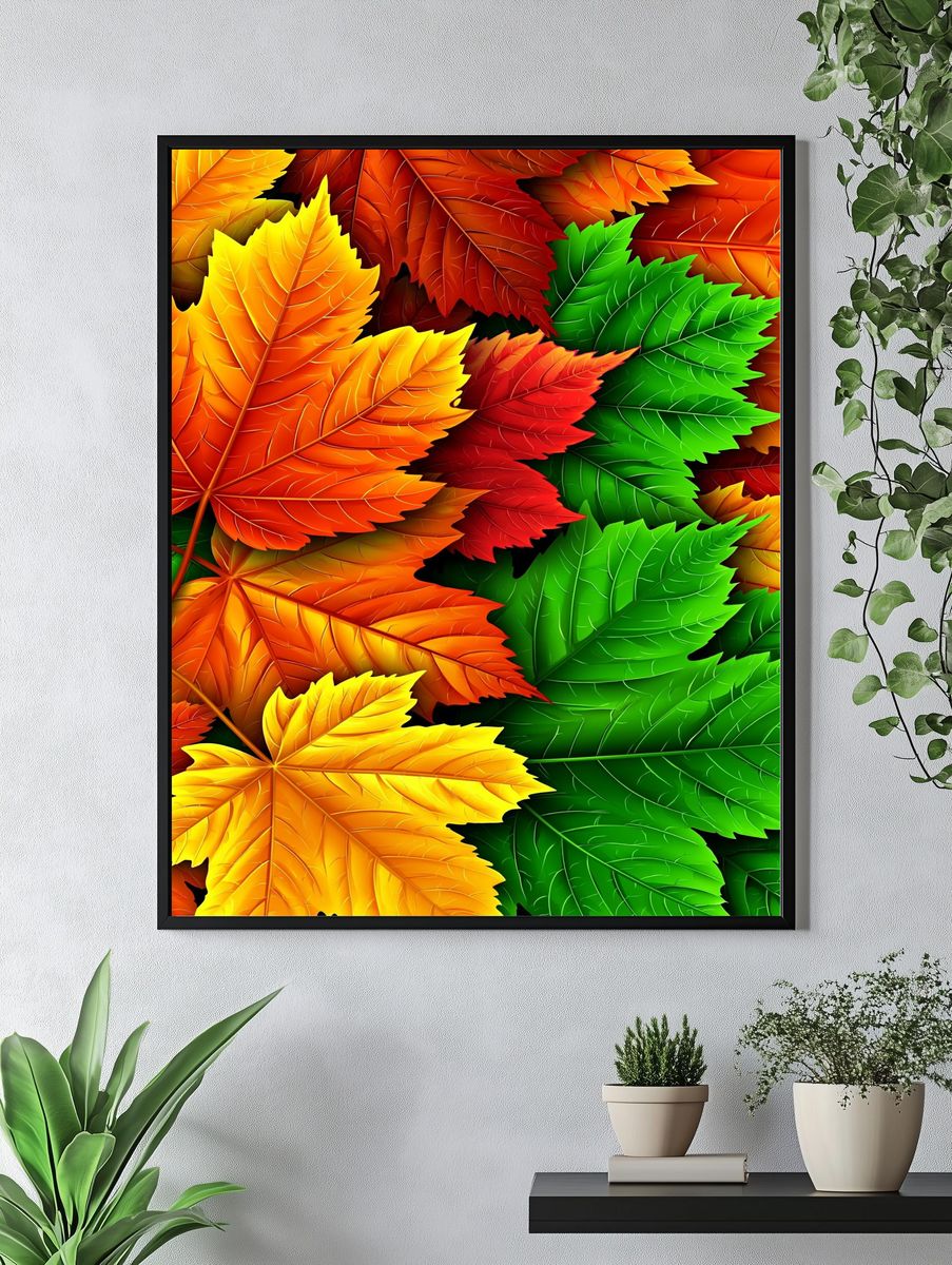 Autumn Maple Leaves Botanical Print. — room view 4