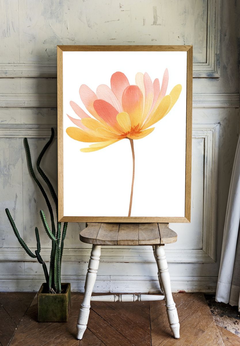 Soft Petal Bloom Watercolor Print room preview