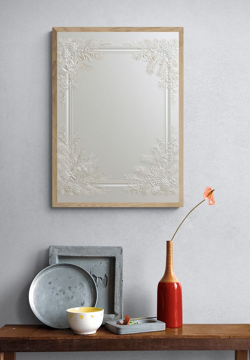 Pearl Floral Relief Poster. — room view 3