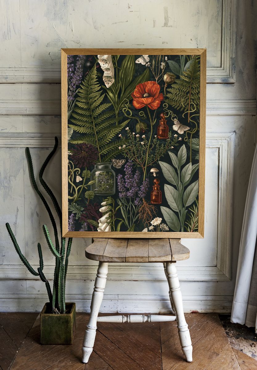 Botanical Apothecary Garden Poster. — room view 1
