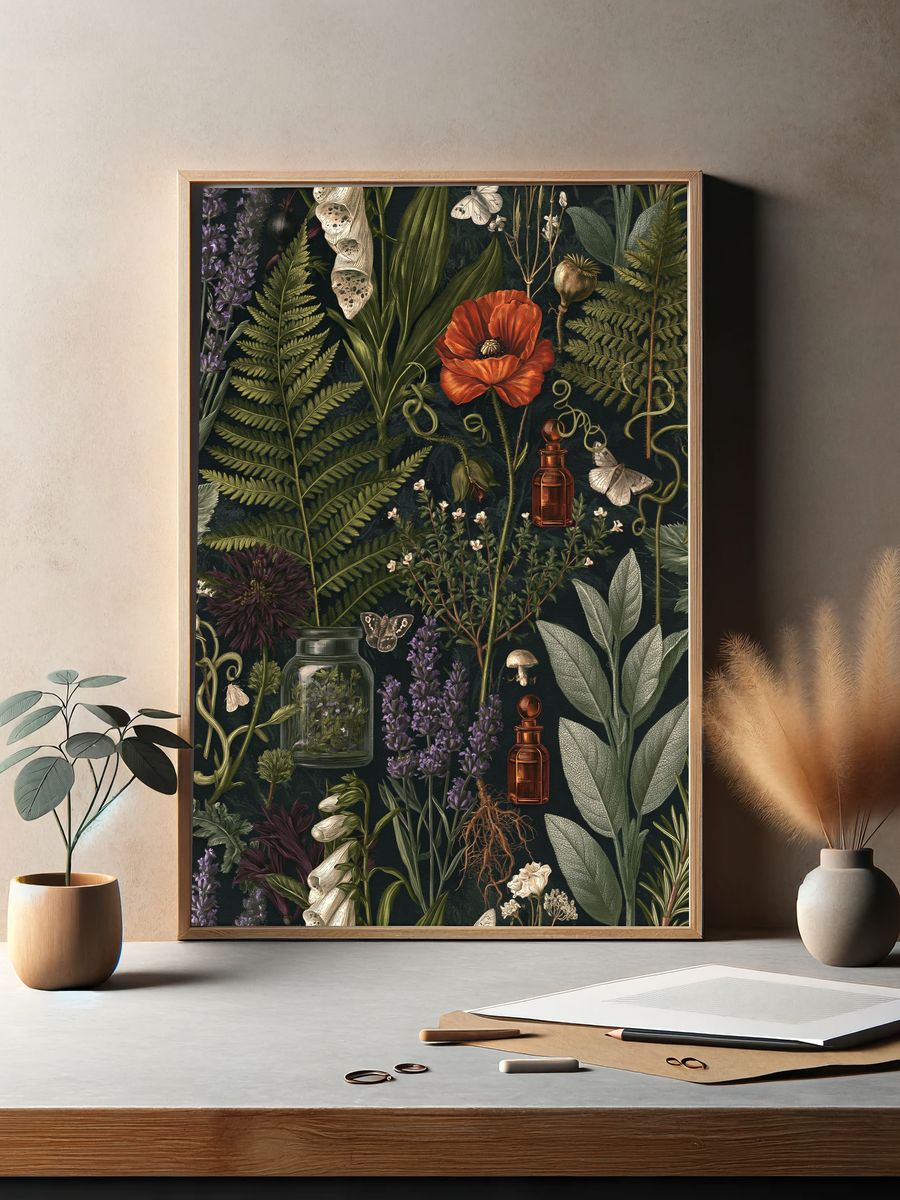 Botanical Apothecary Garden Poster. — room view 2