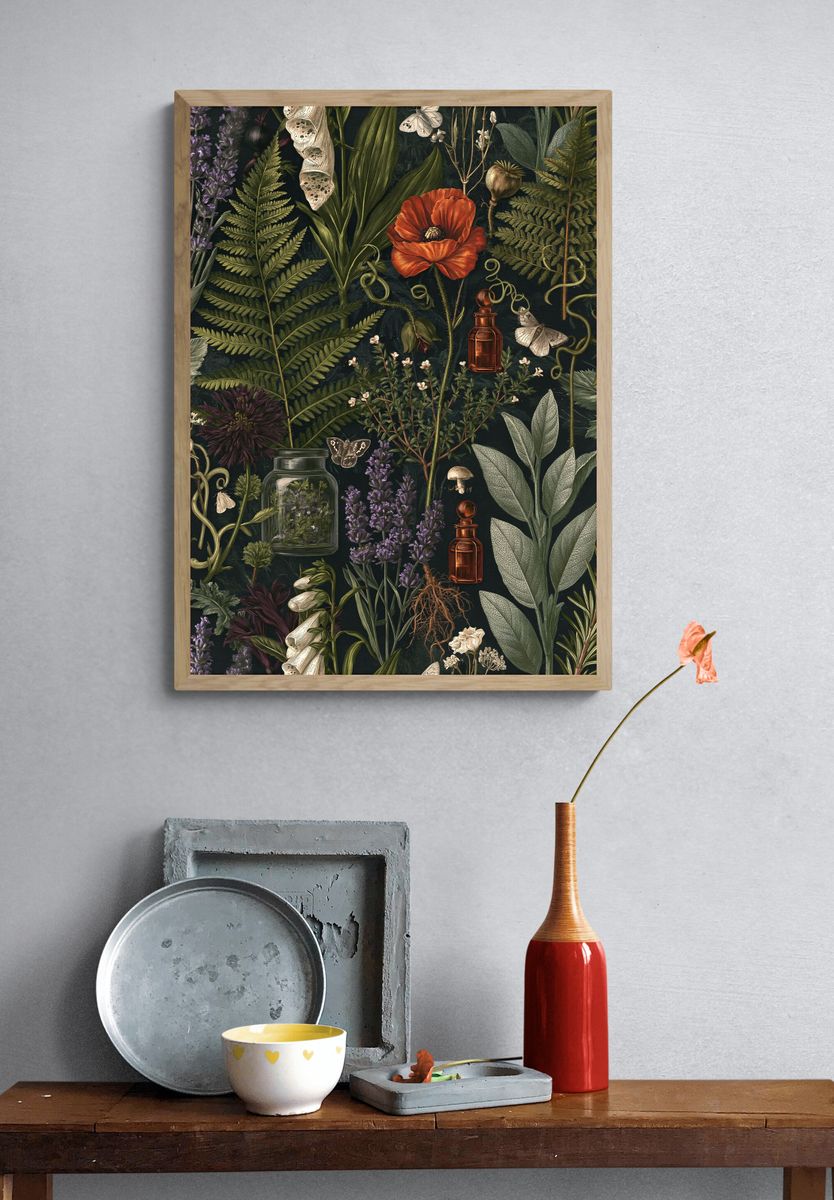 Botanical Apothecary Garden Poster. — room view 3