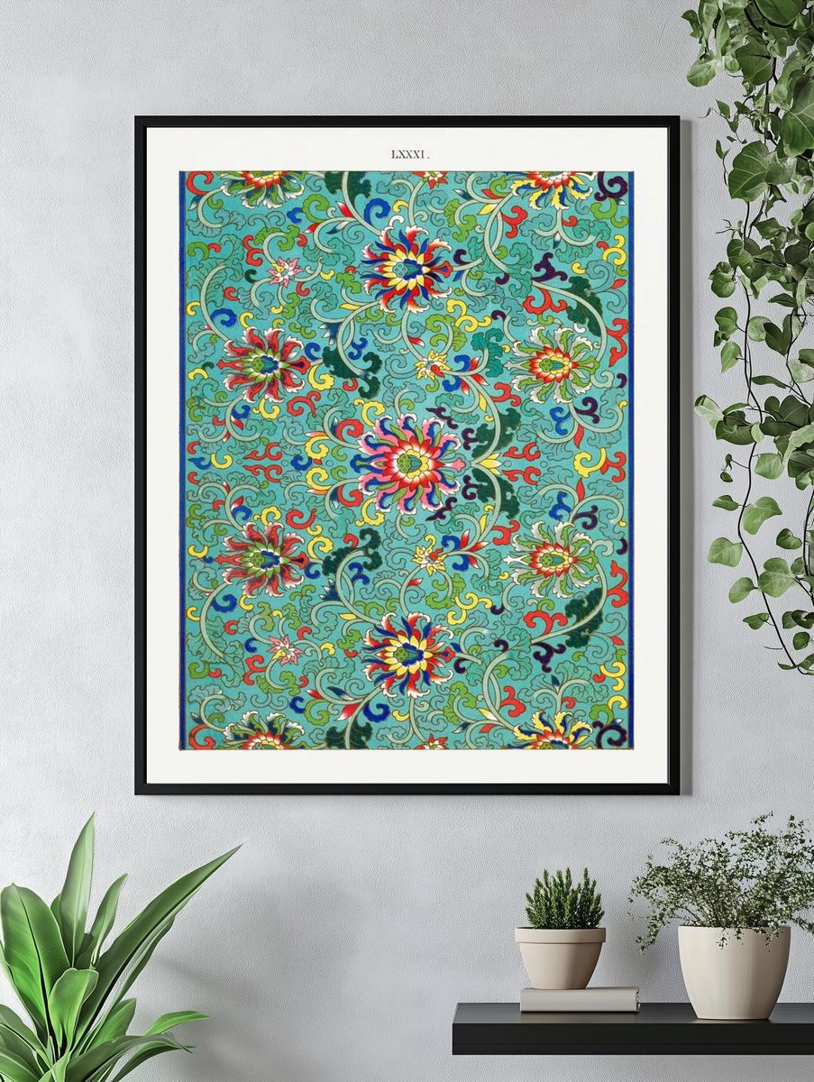 Flower pattern, Examples Chinese Ornament. — room view 4