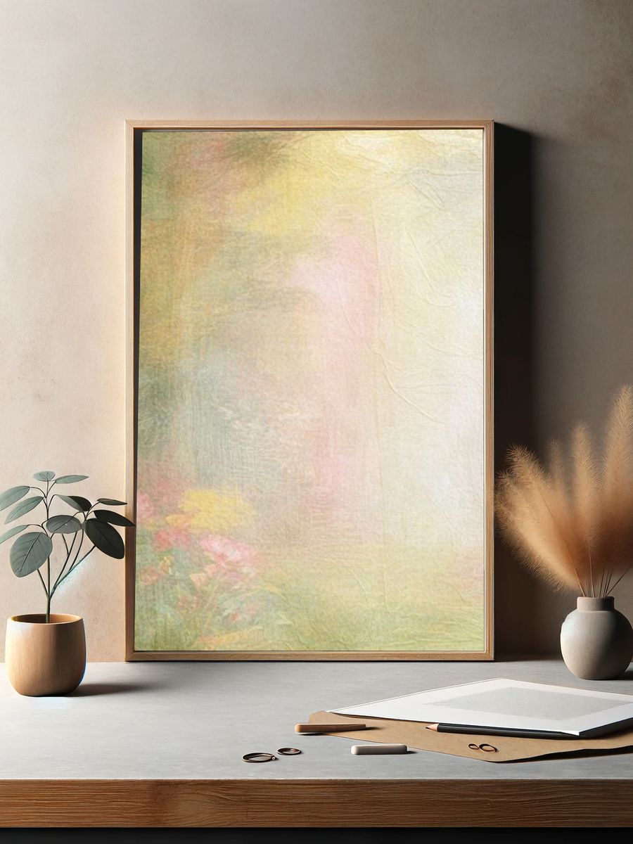 Pastel Floral Texture Print. — room view 2