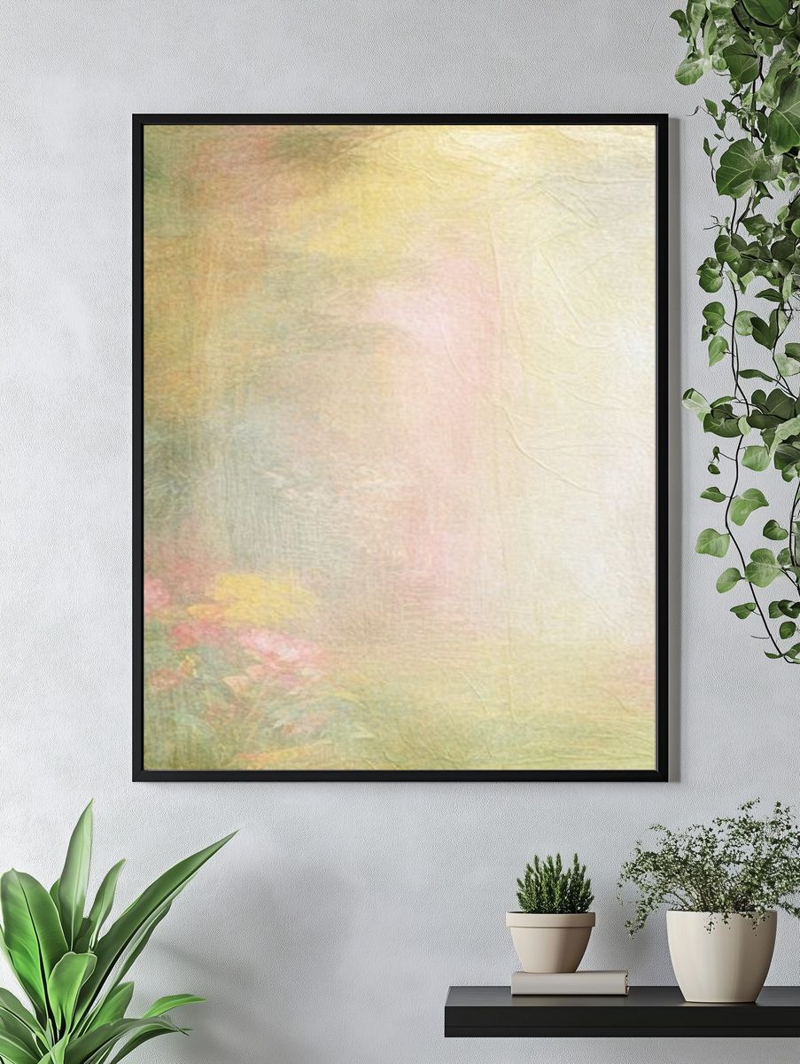 Pastel Floral Texture Print. — room view 4