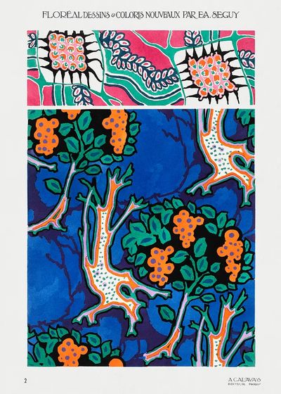 Floral colorful background, vintage art. poster print