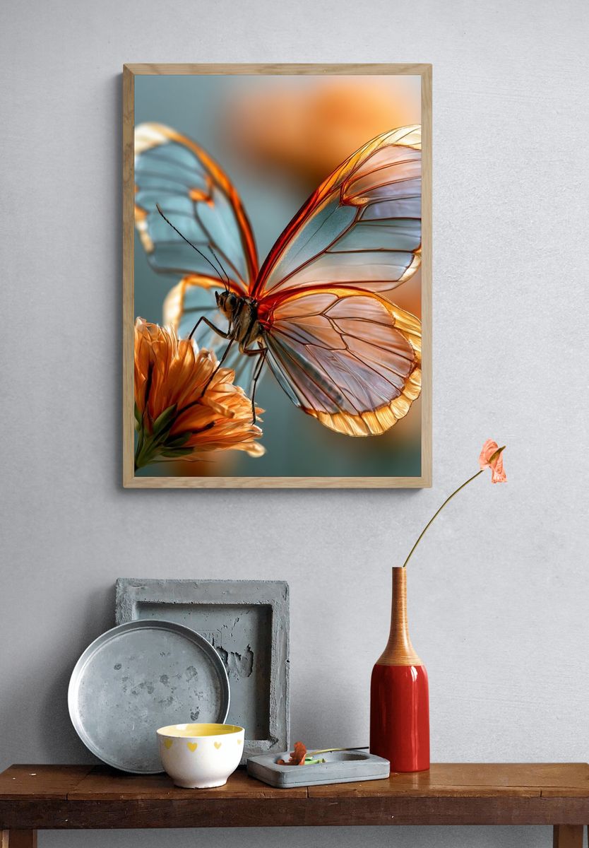 Translucent Butterfly Botanical Print. — room view 3
