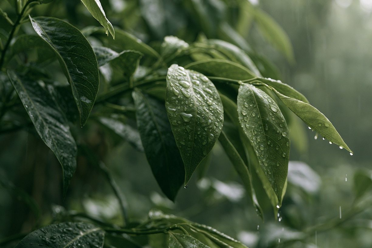 Rain-Kissed Green Leaves Poster. poster — botanical art
