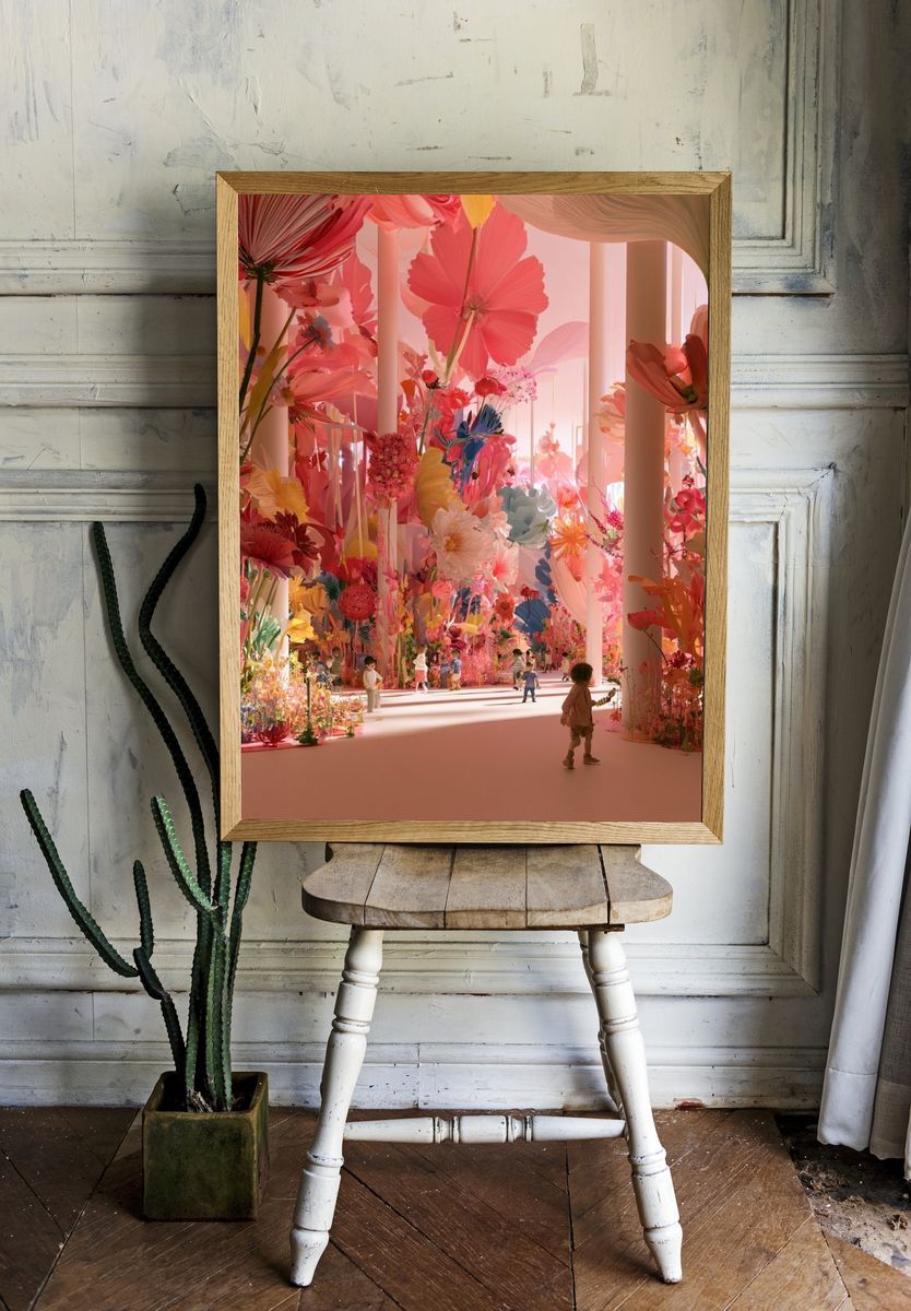 Dreamy Floral Garden Print. — room view 1