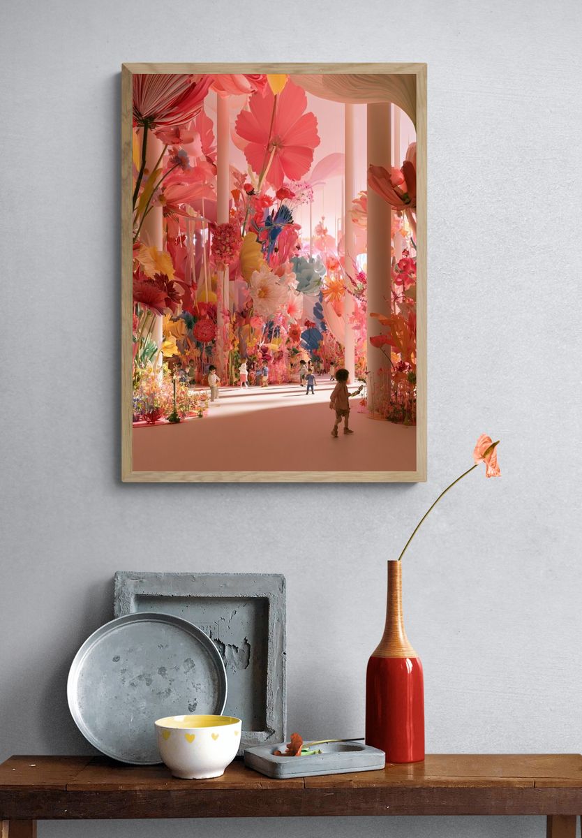 Dreamy Floral Garden Print. — room view 3