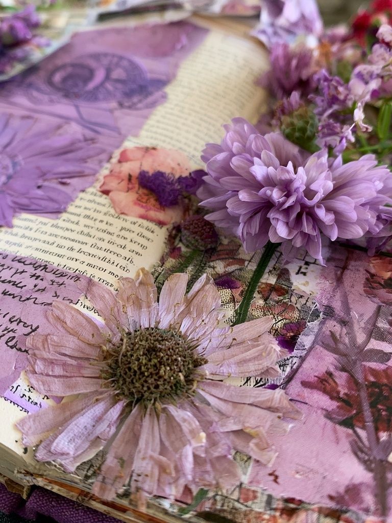Pressed Purple Flowers Botanical Print. poster detail