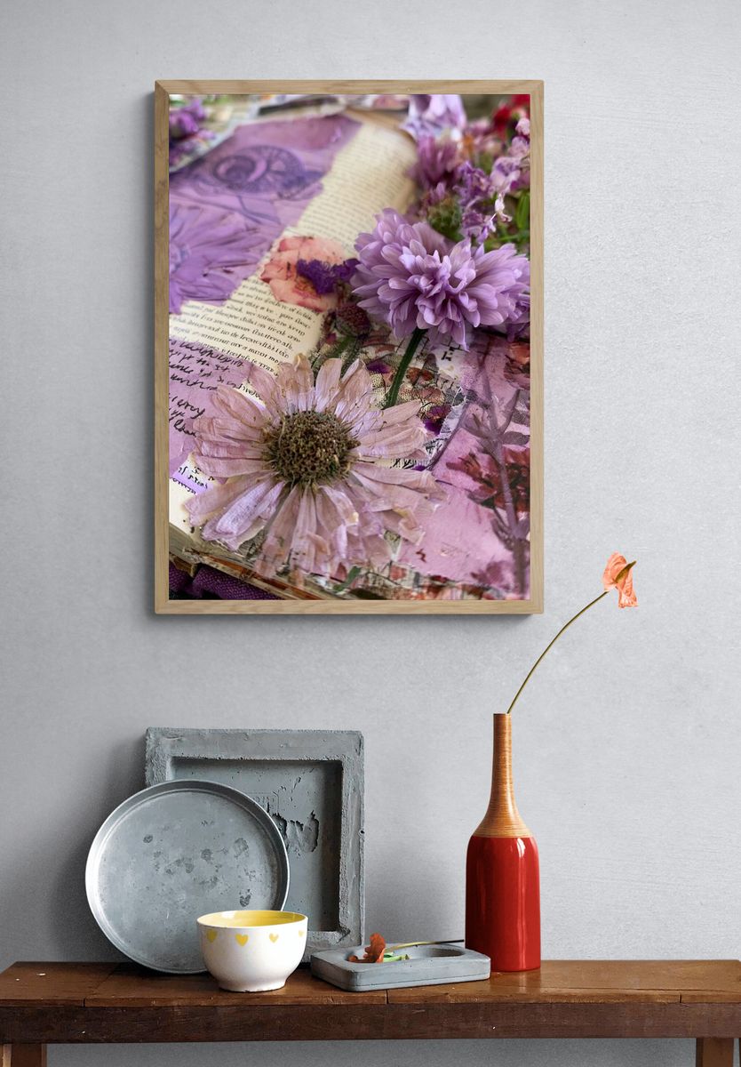 Pressed Purple Flowers Botanical Print. — room view 3