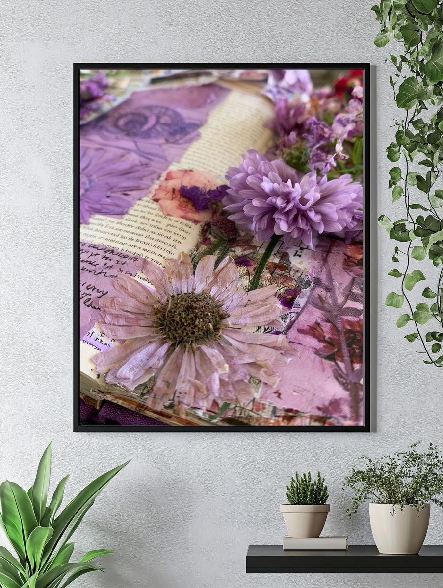 Pressed Purple Flowers Botanical Print. — room view 4