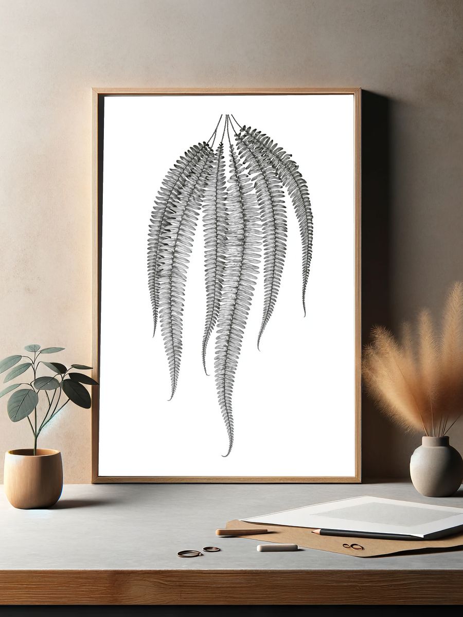 Hanging Fern Botanical Print. — room view 2