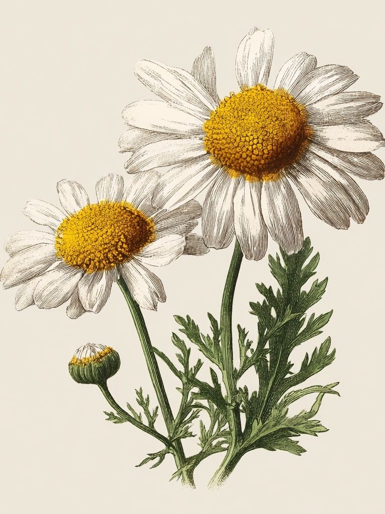 Daisy Botanical Illustration Poster. poster detail