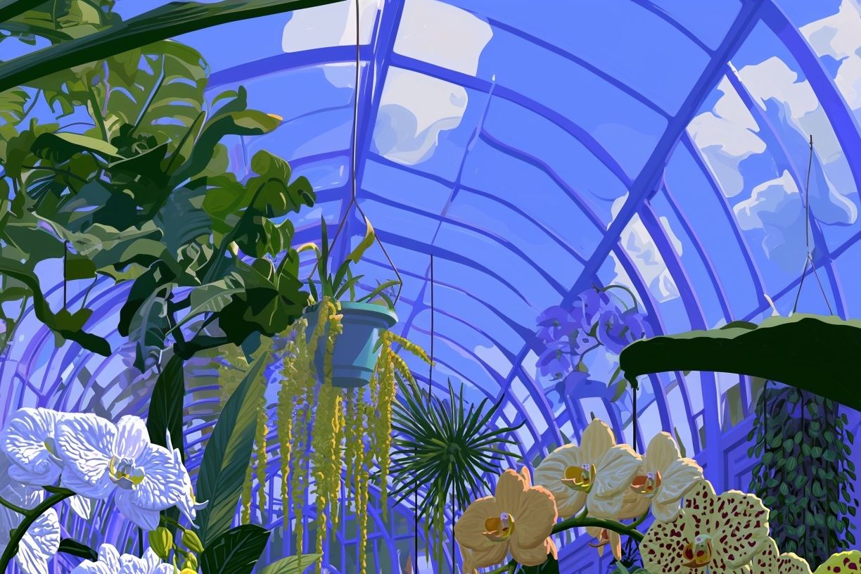 Tropical Greenhouse Illustration Poster. poster detail