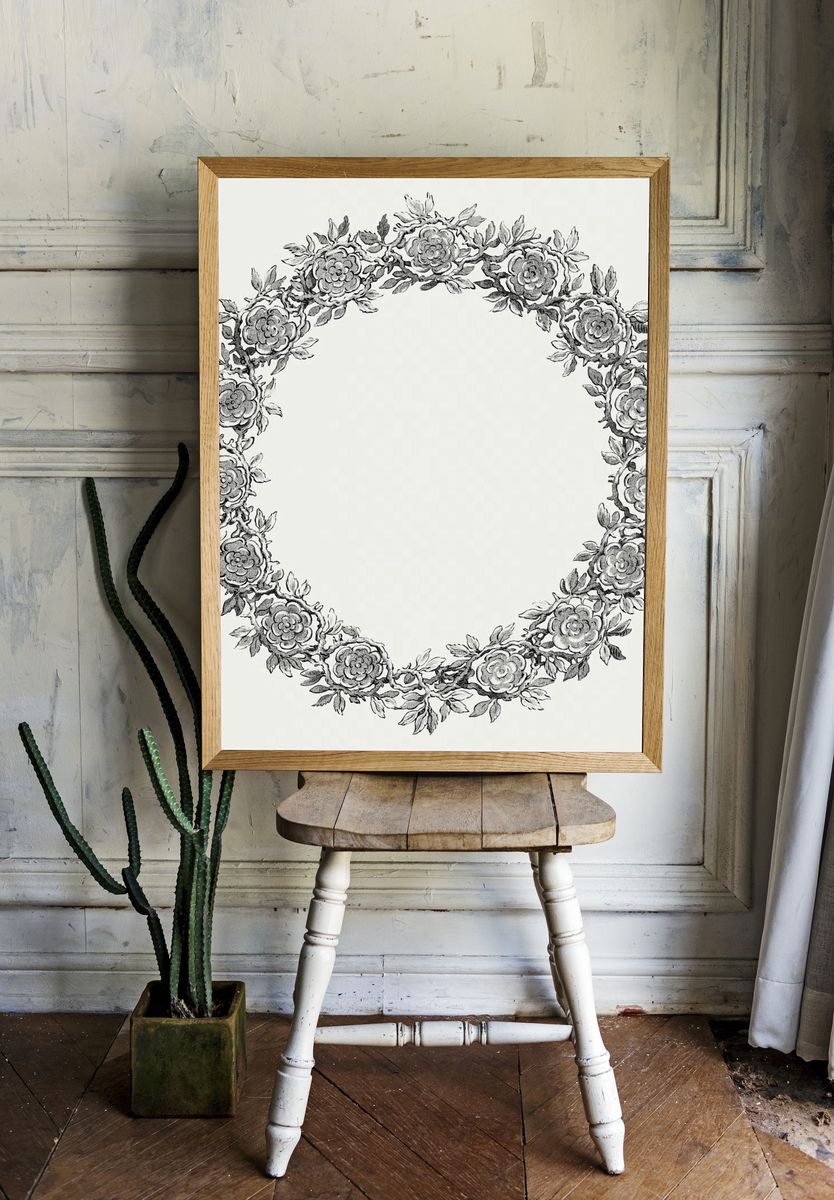 Floral Wreath Maria met Christuskind. room preview